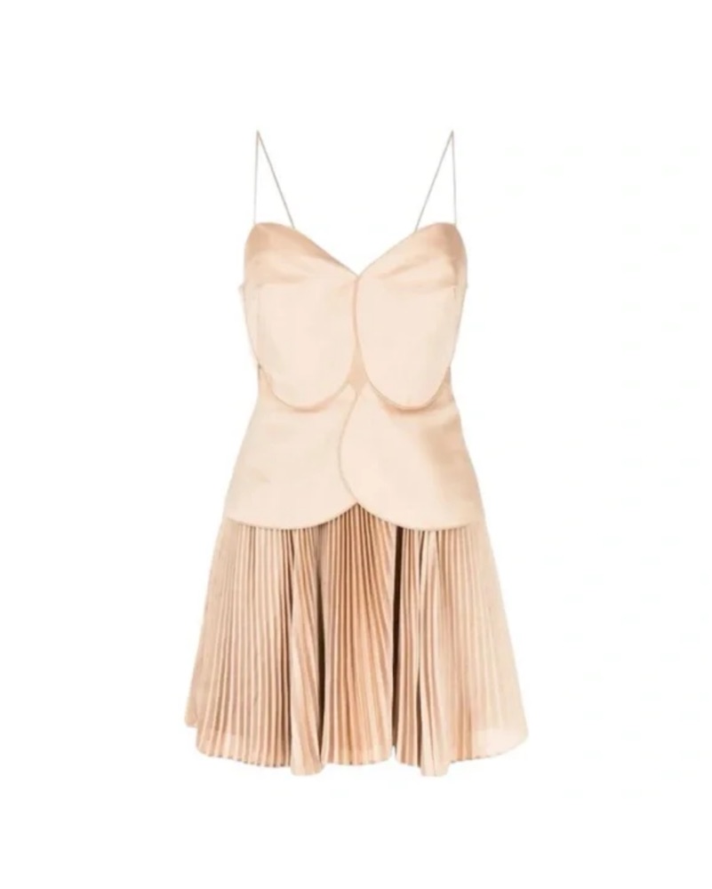 Acler Brown mini pleated dress. by Acler - Pickle
