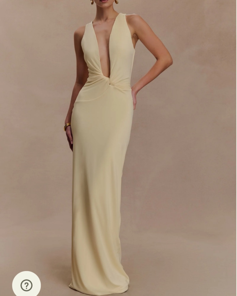chinese dress ladies Anderson Maxi Dress ~ Yellow Luxe Satin XXS