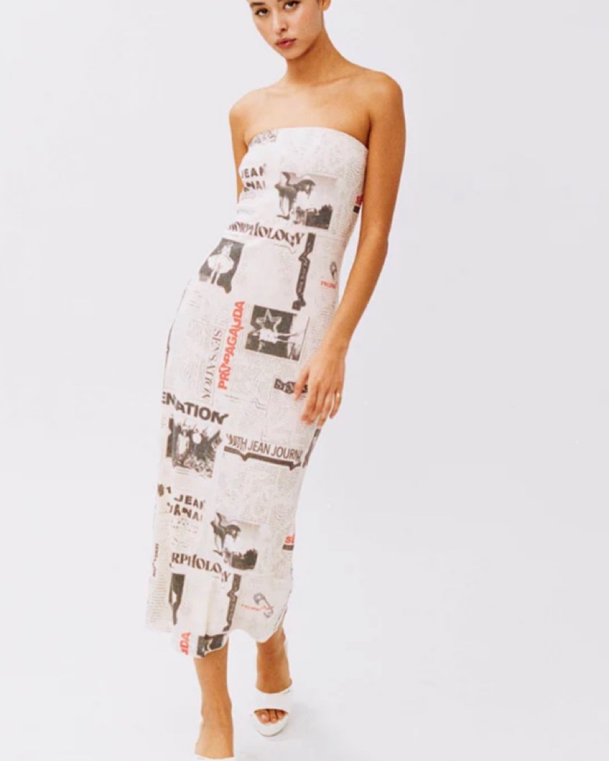 With Jean Newspaper Dress  - Image 2