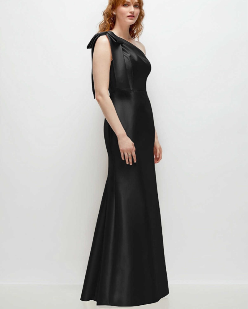 knee length dresses for ladies ALFRED SUNG Gown Maxi Length Spaghetti Strap Dress Navy D758 – East Coast  Bella Boutique main image 1