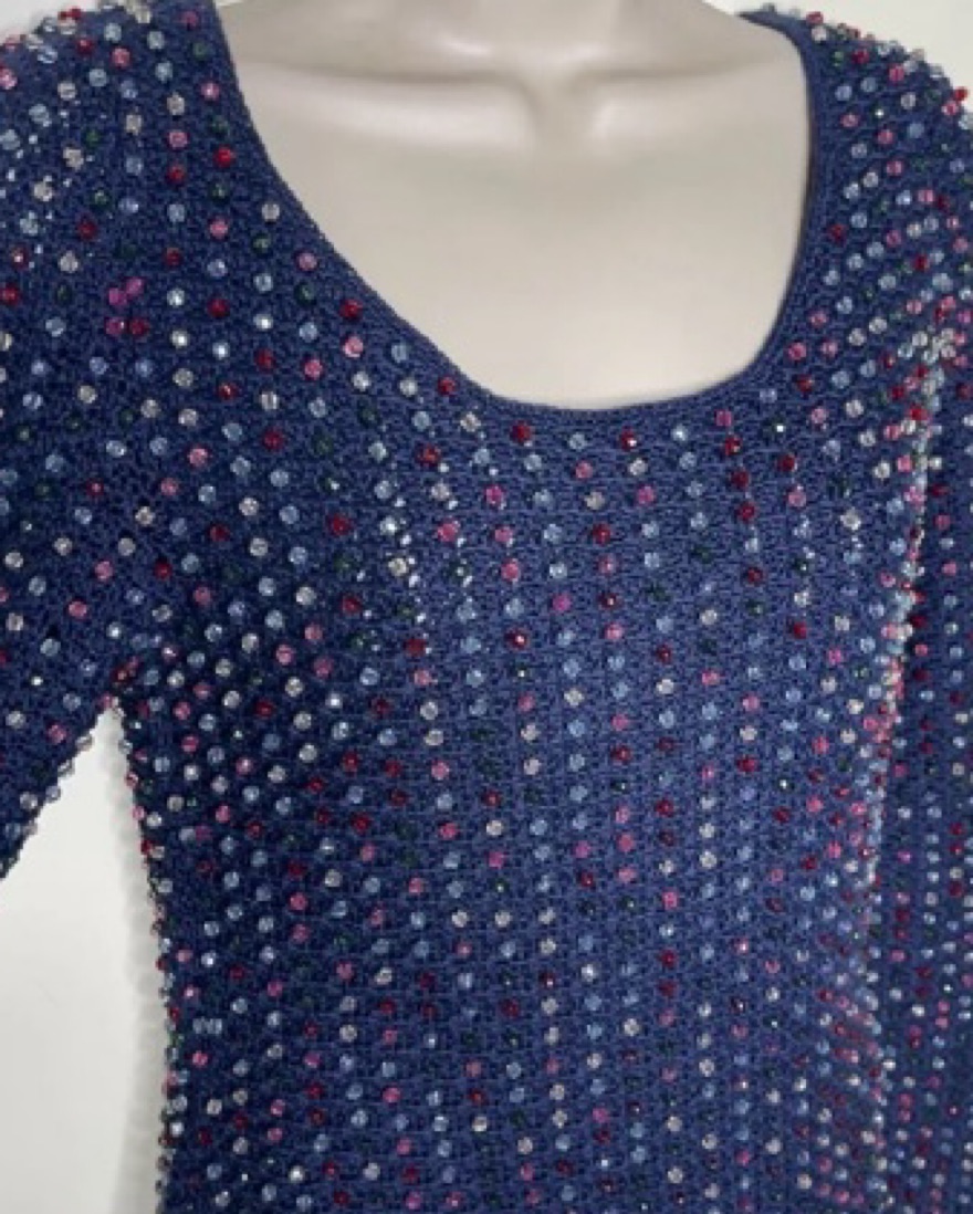 DOEN Solandis Navy Beaded Crochet Dress by Doen - Pickle
