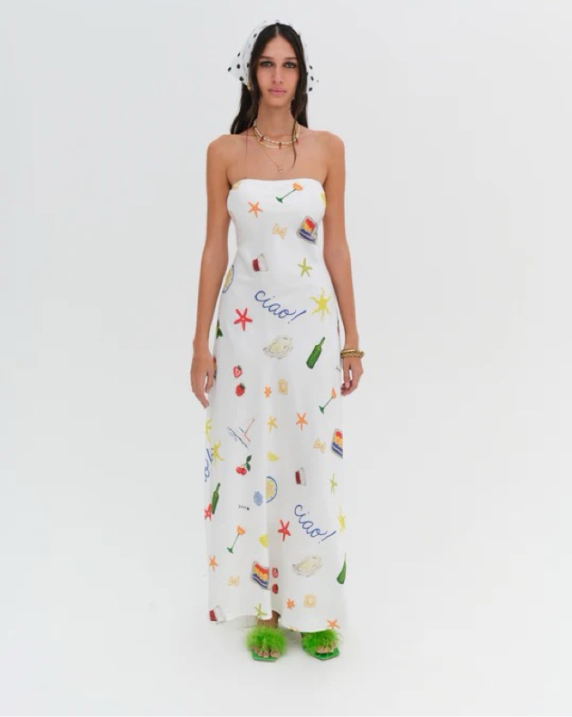 For Love & Lemons Strapless Italy Dress by For Love & Lemons - Pickle