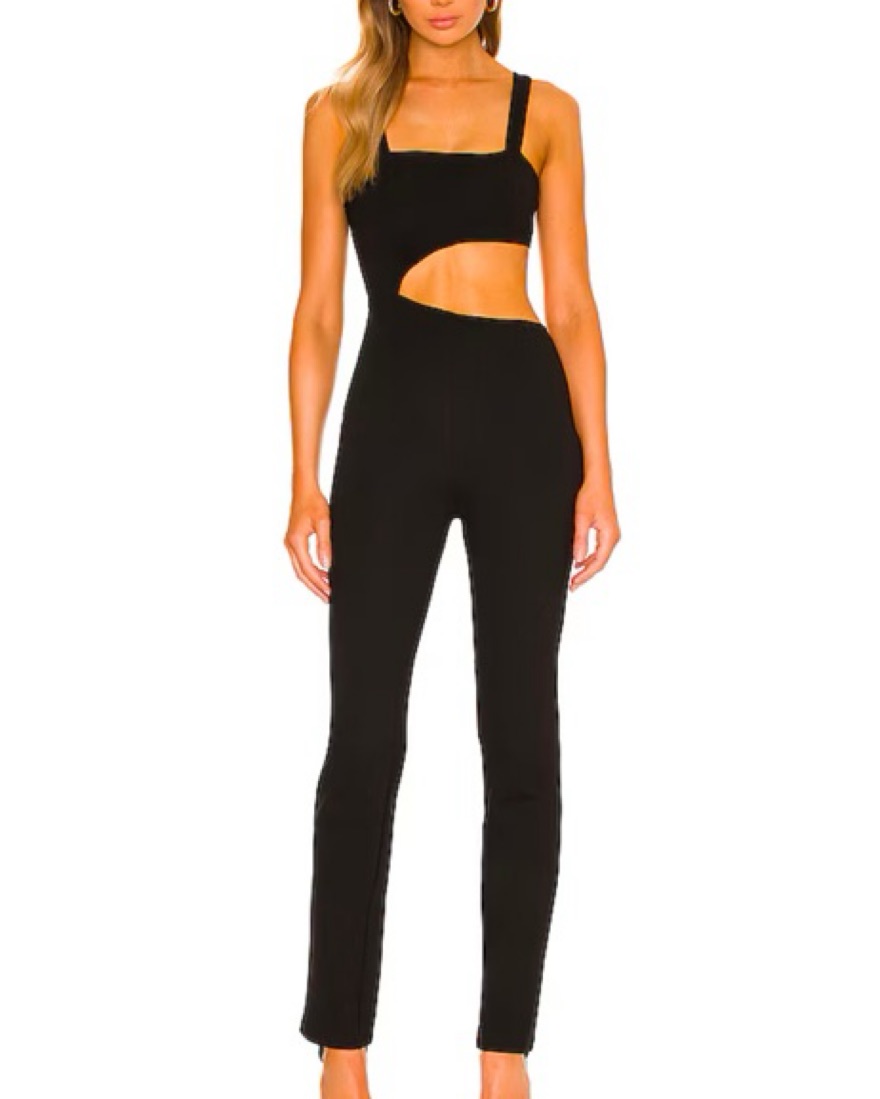 Black Revolve Cut Out Jumpsuit - Image 1