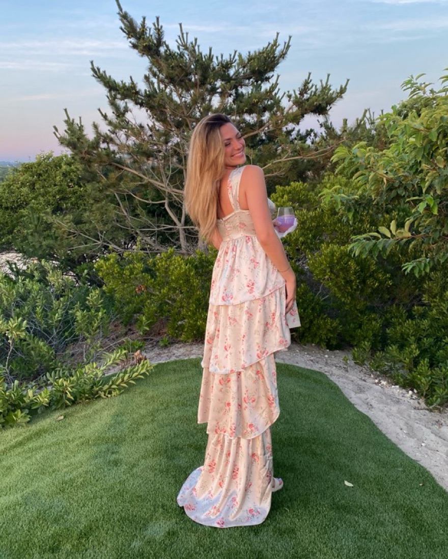fitted lace wedding dress Floral Ivory Tiered Maxi Dress | Trendy Women's Clothing