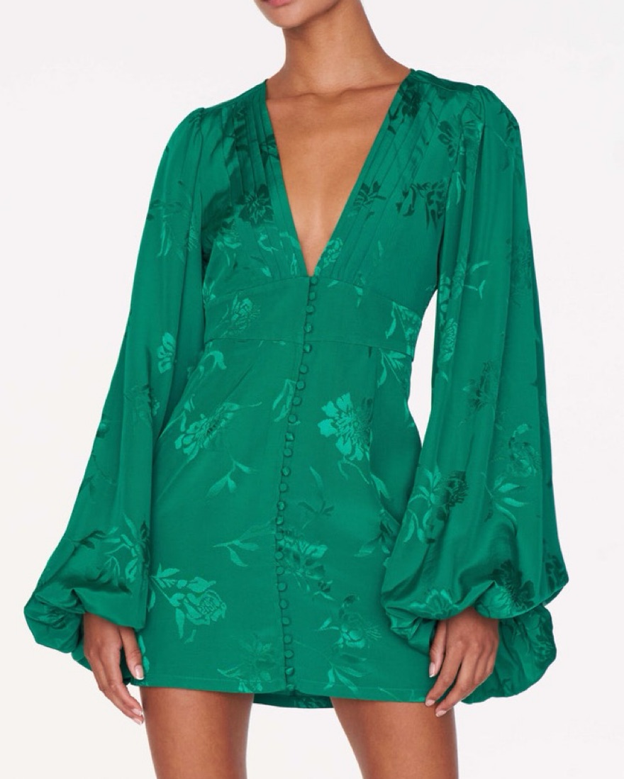 Rat & Boa Green Balloon Sleeve Dress by Rat & Boa - Pickle