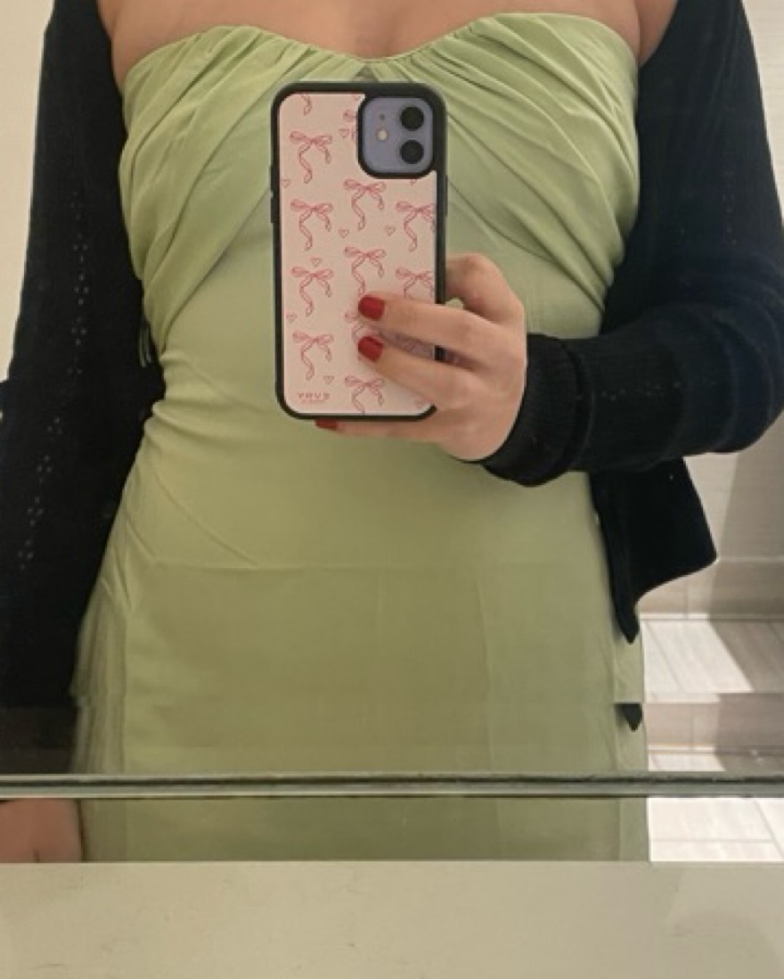 Princess Polly Green Satin Dress - Image 2