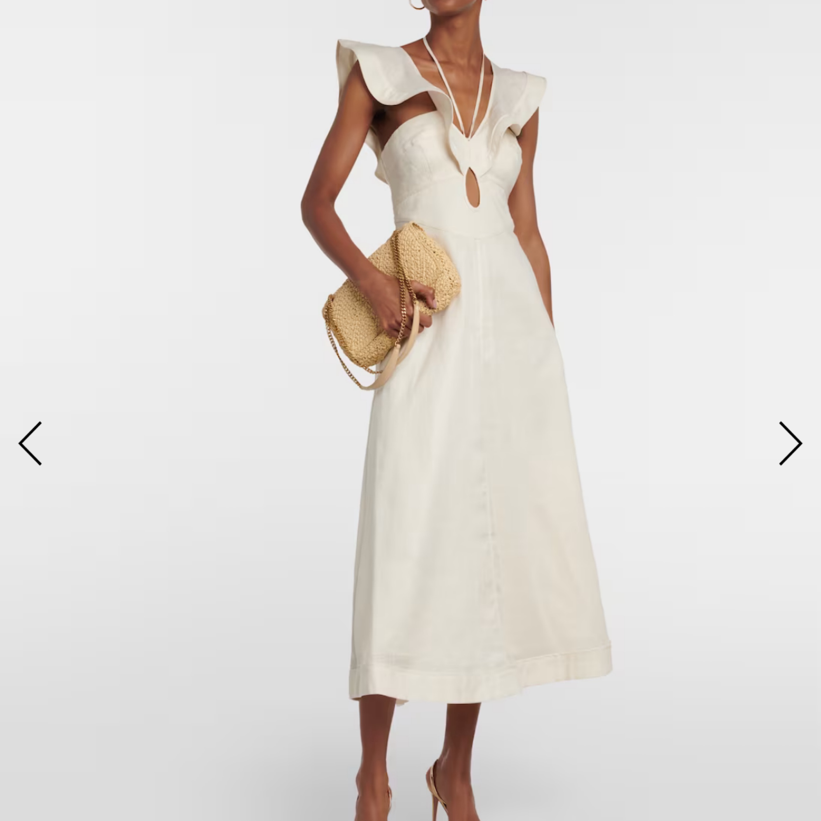 knee length dresses for ladies ZIMMERMANN FLORAL PRINT LINEN MIDI DRESS – Caroline's Fashion Luxuries