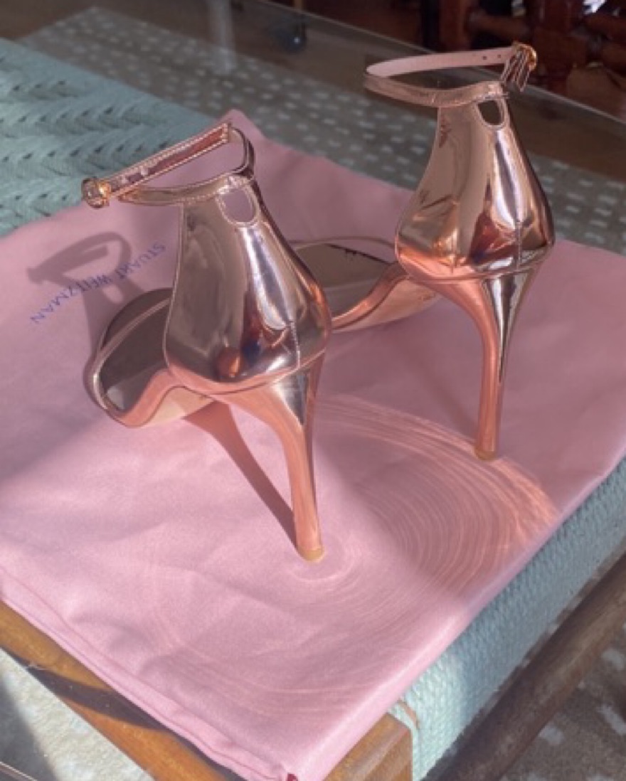 Stuart Weitzman Gold Strappy Sandals - Image 6