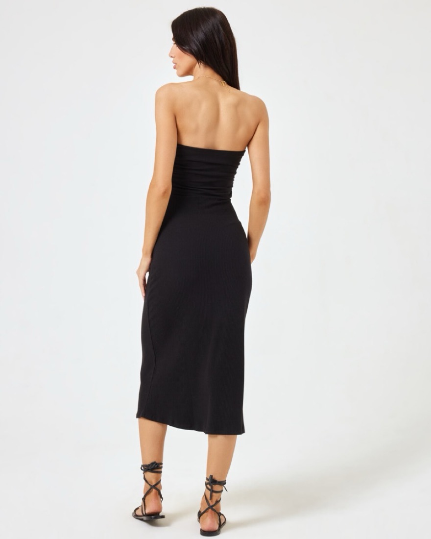 Revolve Black Strapless Dress  - Image 3