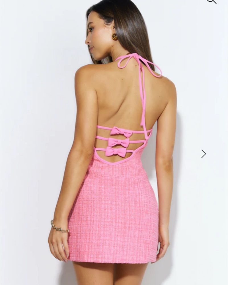 knee length dresses for ladies HELLO MOLLY LA Devotee Dress Pink