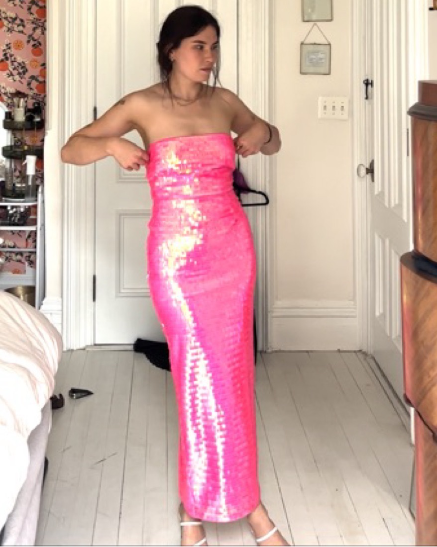 Saylor Glitter Sparkle Pink Sequin Dress by Saylor - Pickle