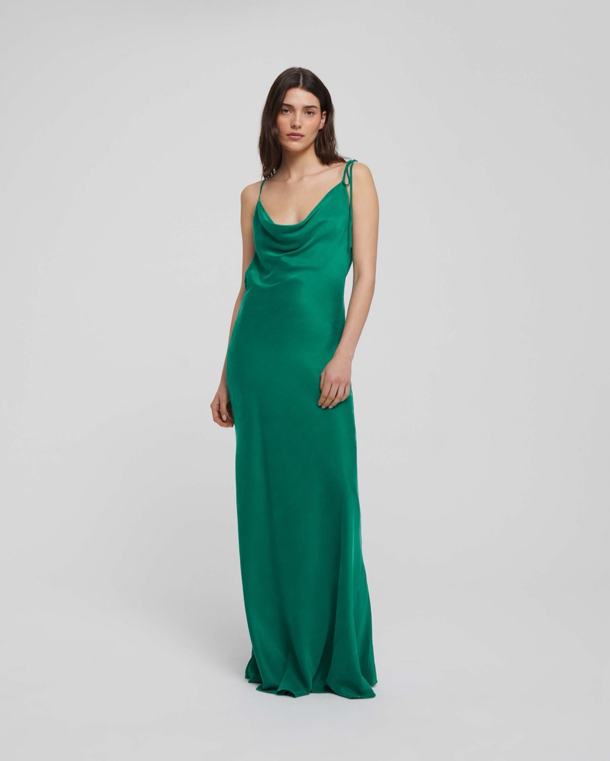 slim fit dress slacks Rat + Boa | Ophelia Dress - Emerald