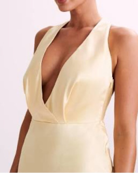 Butter Yellow Halter Neck Midi Dress - Image 3