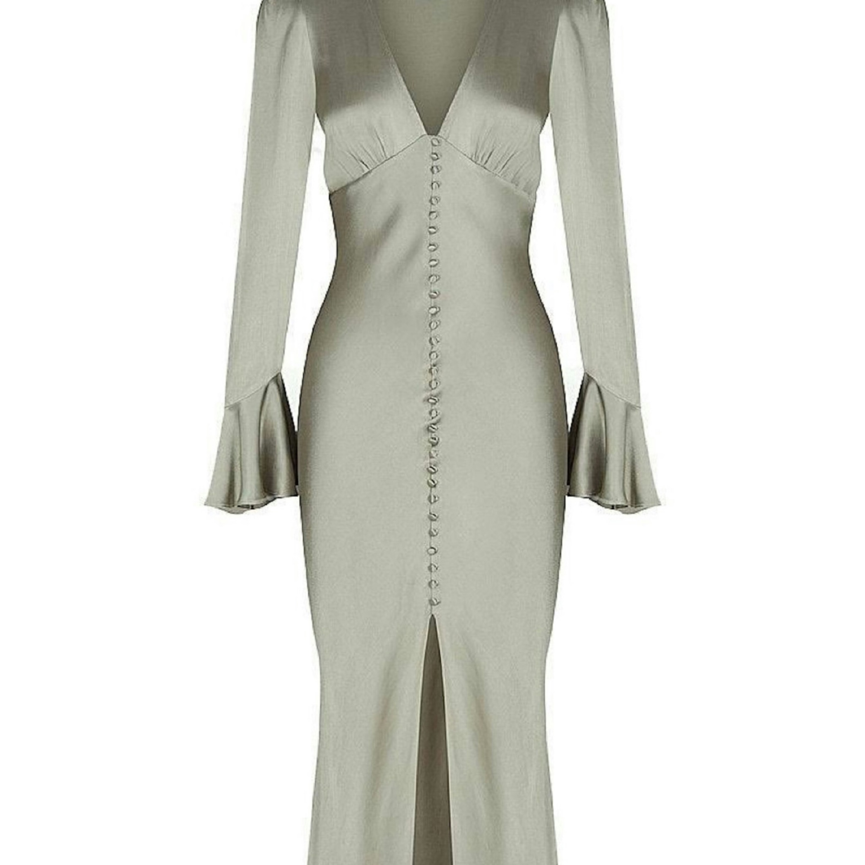 Shona Joy La Lune Frill Cuff Dress Sage by Shona Joy - Pickle