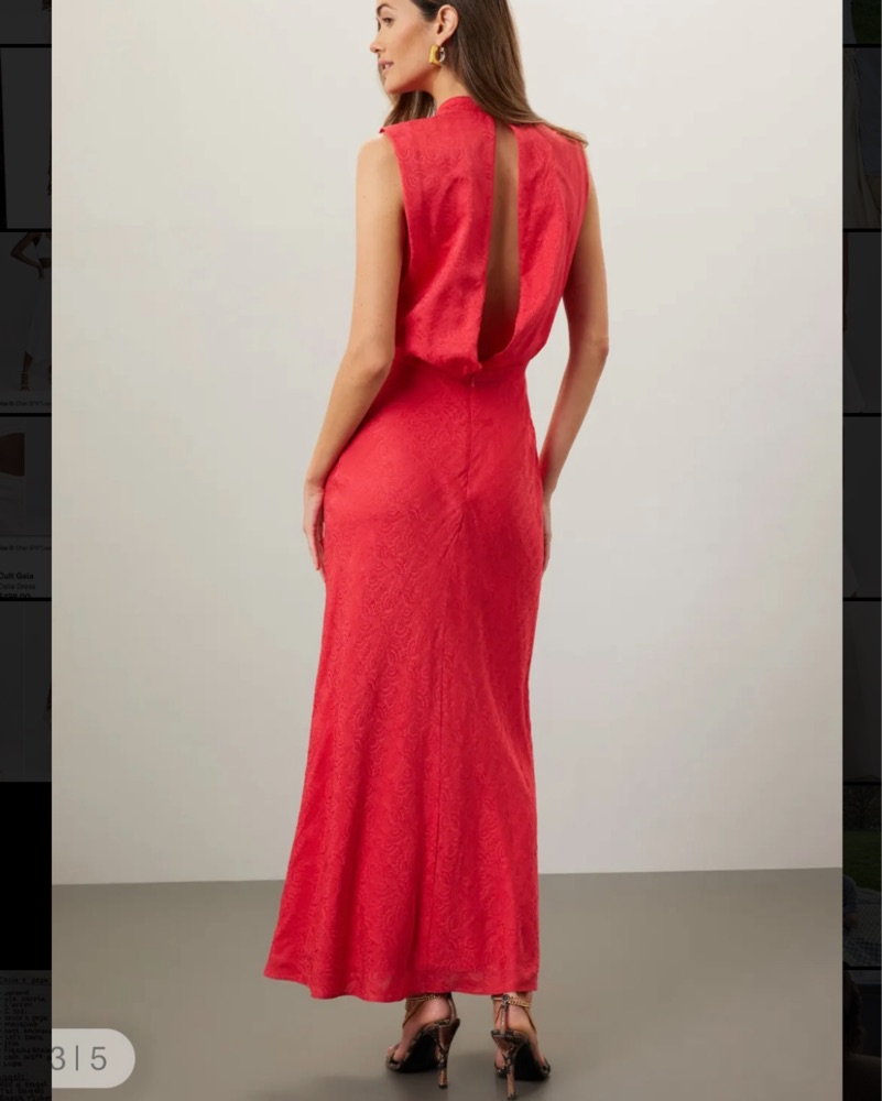 strapless open back dress Laurel Sleeveless Maxi Dress In Red – Dress to Impress Rentals main image 1