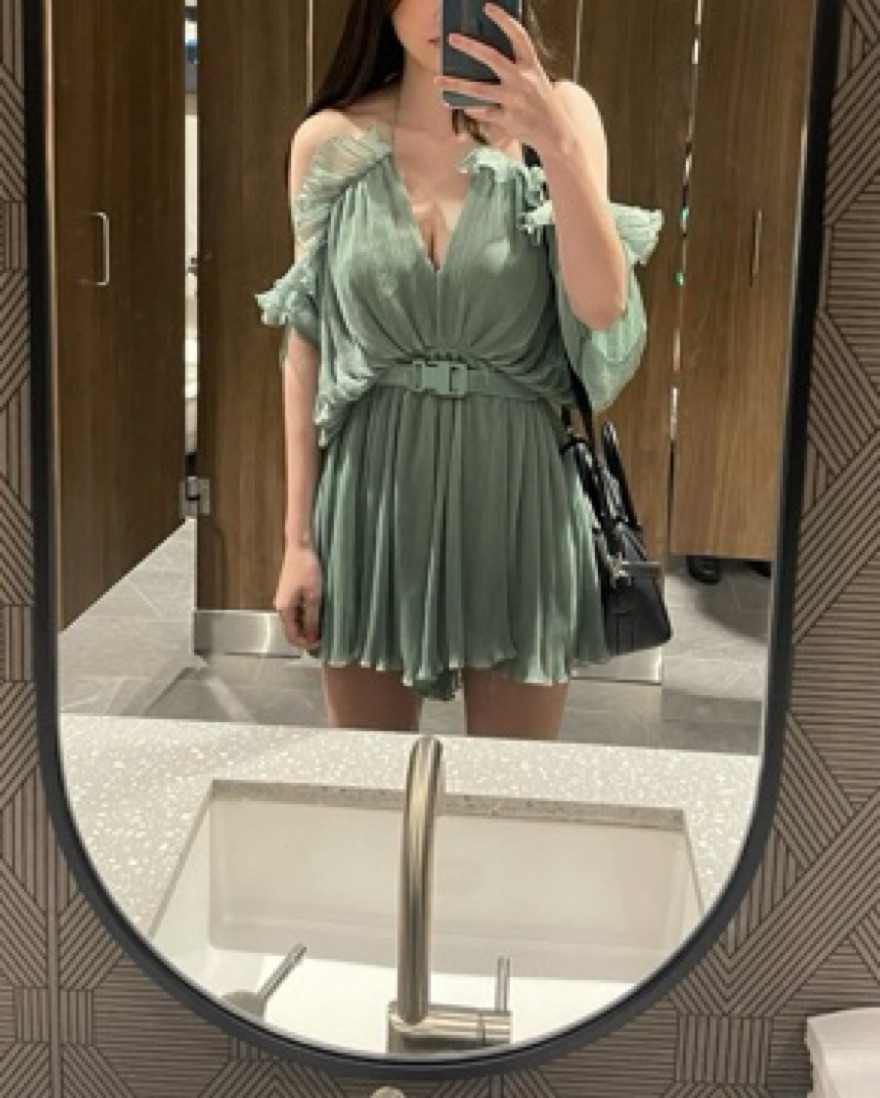 green emerald velvet dress Alice McCall - Memory Mini Dress (Size 10) – Goldie's main image 1