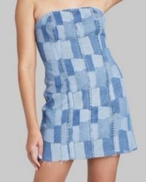 white christmas dresses Target Size 3 Floral Detail Denim Dress – MiniMe Preloved