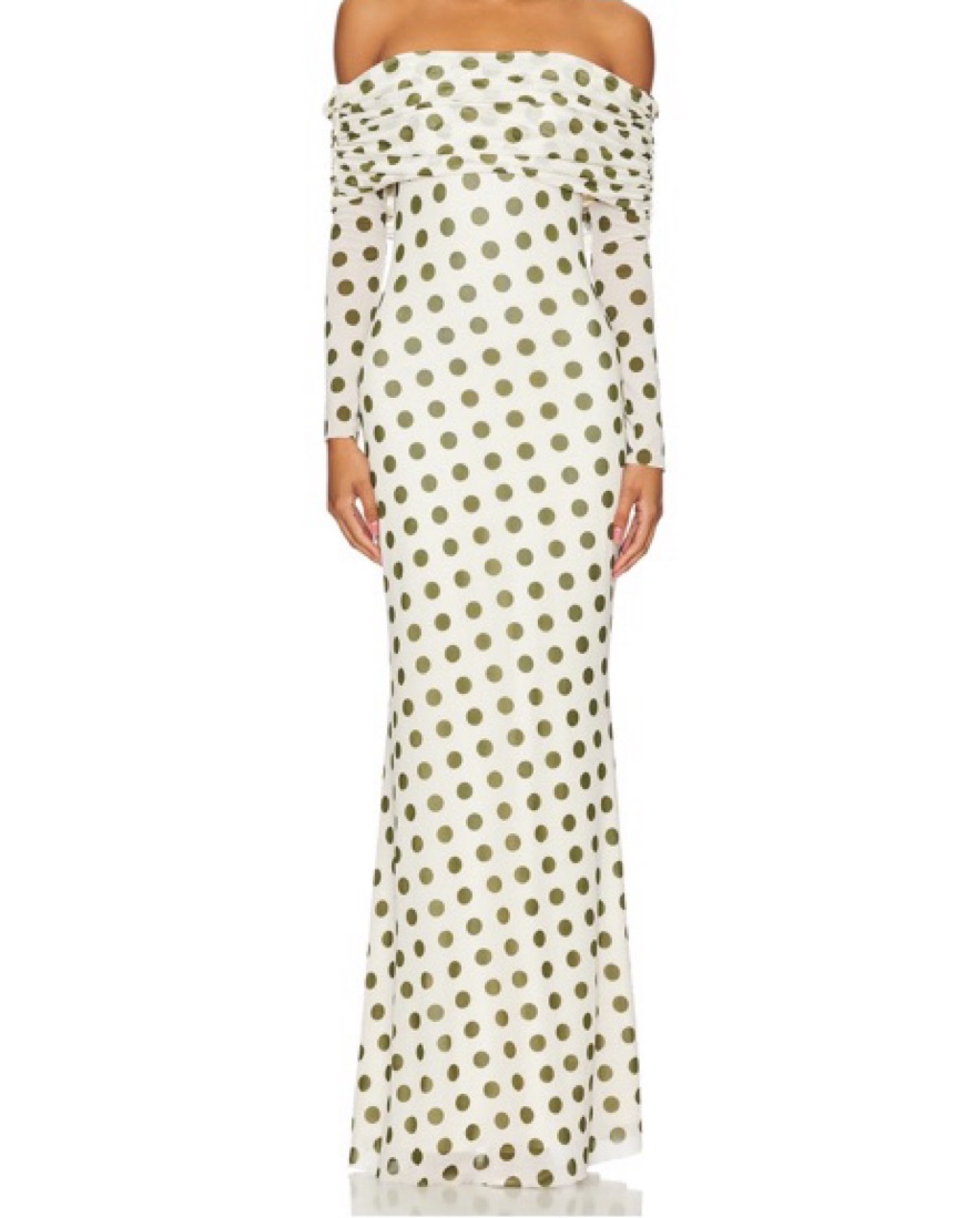 knee length dresses for ladies Katie dot maxi dress – Julie's Clothing
