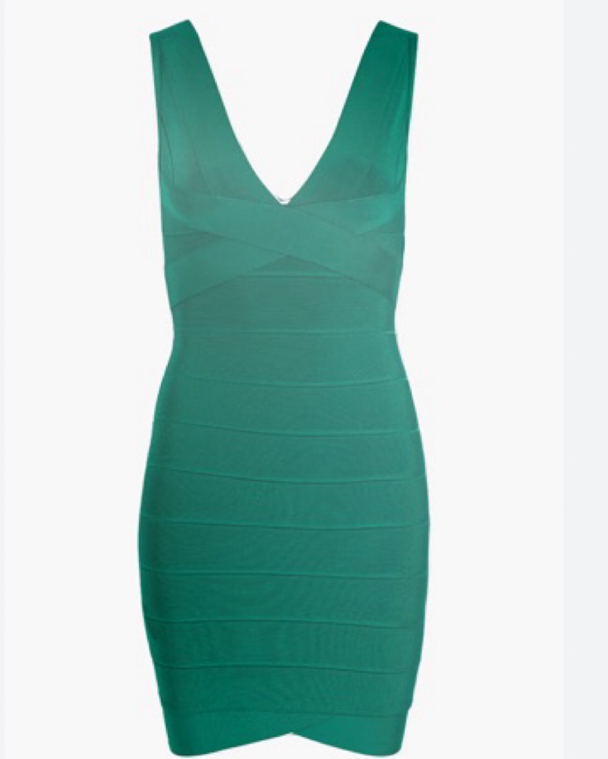 Herve Leger Green Bodycon Dress by Herve Leger - Pickle