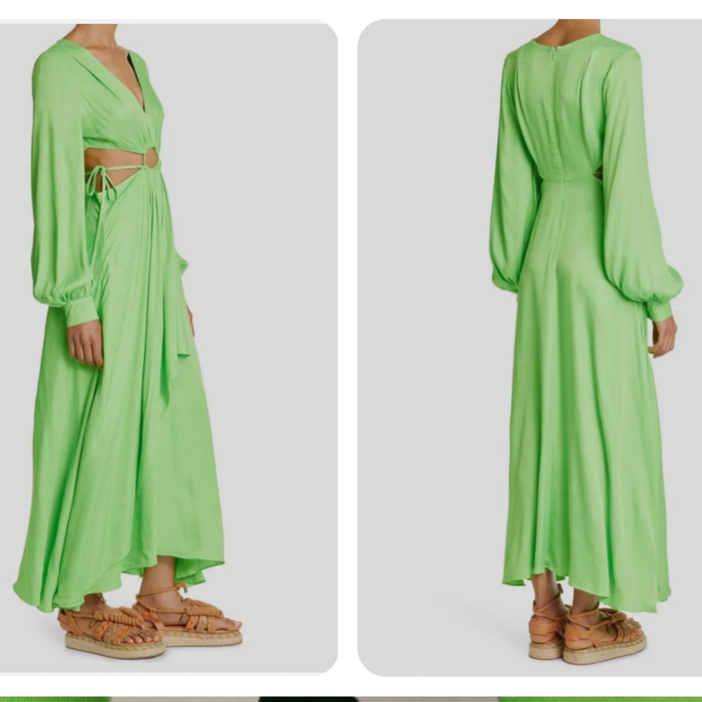 Farm Rio Green Maxi Long sleeve dress by Farm Rio - Pickle