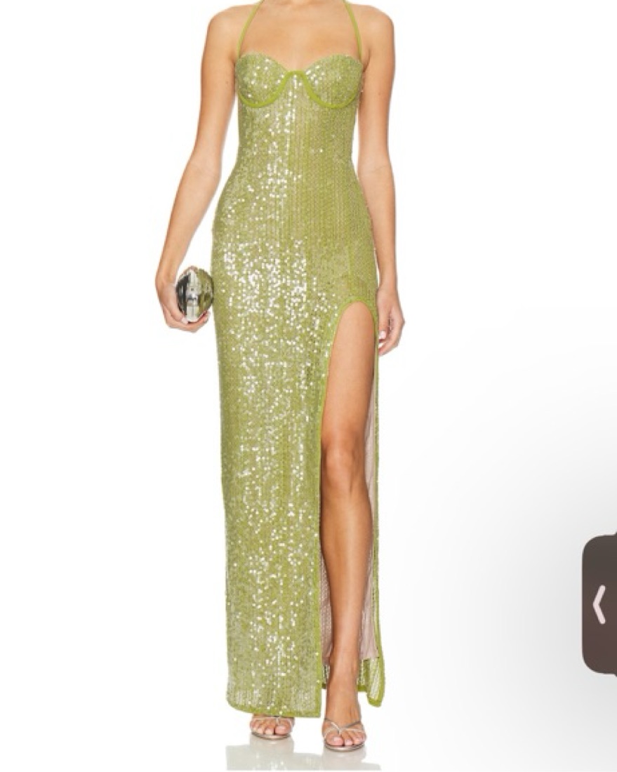 Green Sequin Revolve Maxi Dress by Camila Coelho - Pickle