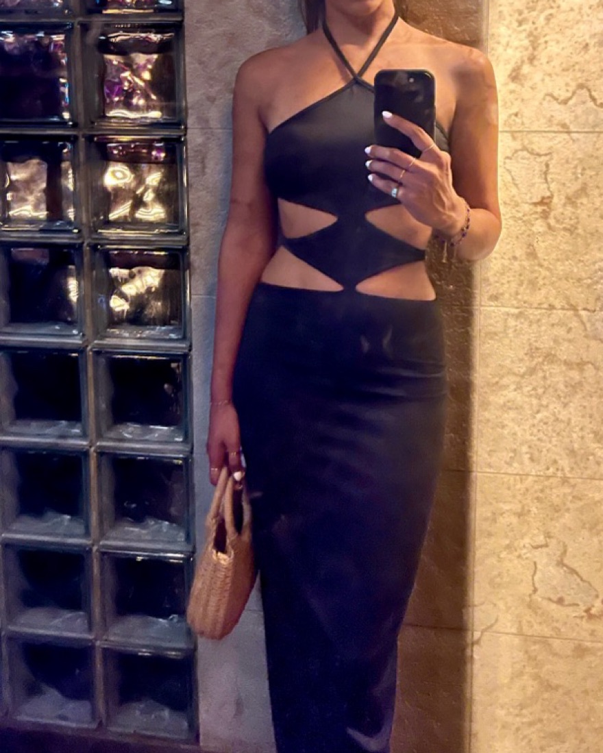 Black Cut Out Maxi Dress - Image 1