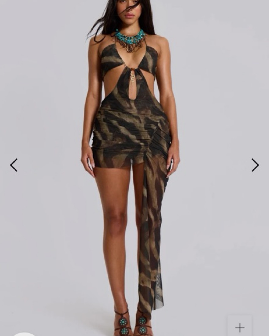 knee length dresses for ladies Aria Mesh Plunge Mini Dress | Jaded London main image 0
