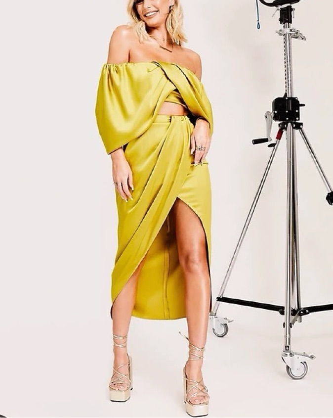 ASOS EDITION Satin Drape Matching Set - Image 1