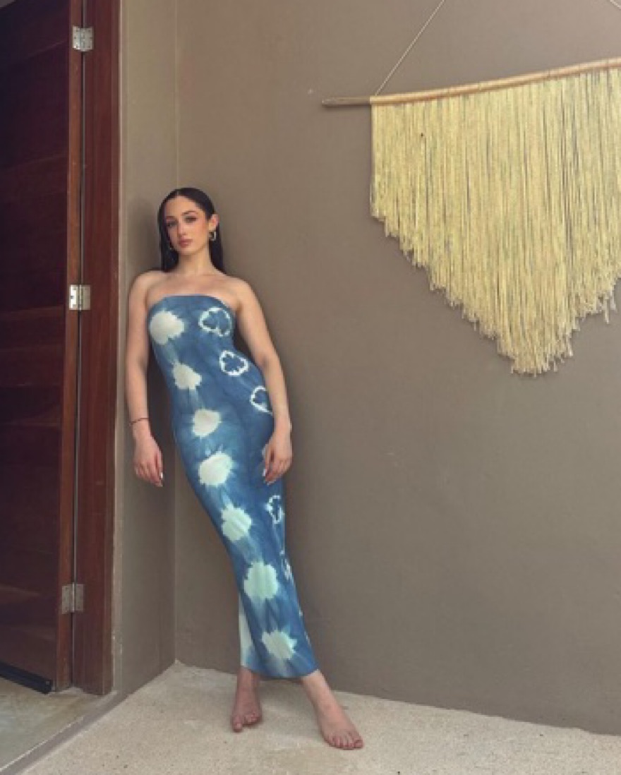 blue and white tube dress Teal Blue Rhinestone Strapless Tube Dress – Costume Zoo main image 1