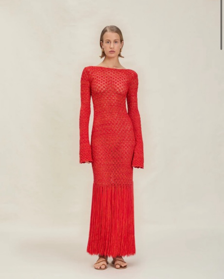 knee length dresses for ladies Gold Beaded Georgette Long Sleeve Fitted Midi Dress