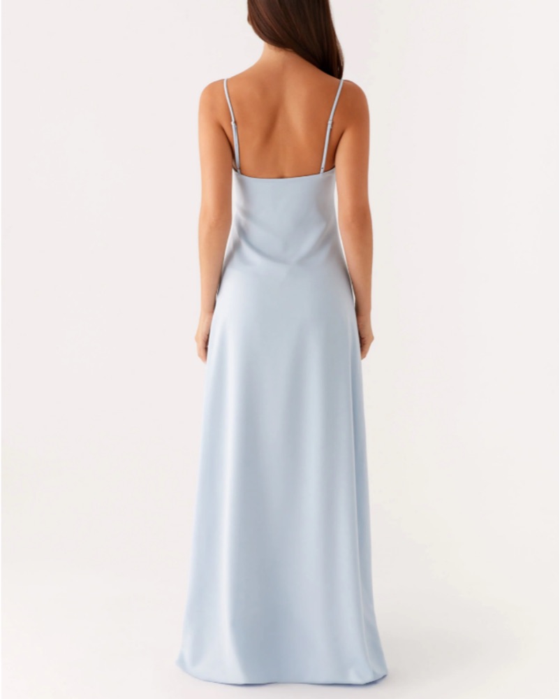 zelda backless dress Zelda Asymmetric Slinky Midi Dress - Ballet Pink