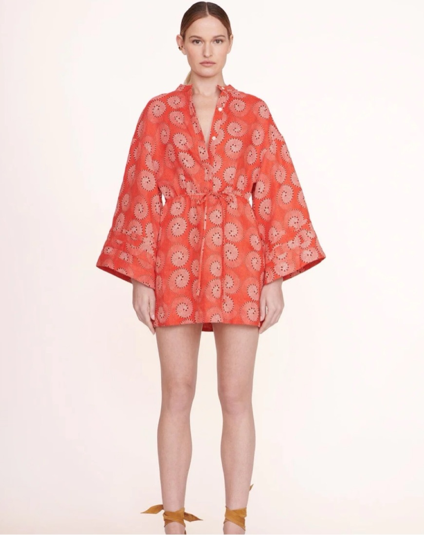 STAUD Karlee Linen Mini Dress by Staud - Pickle