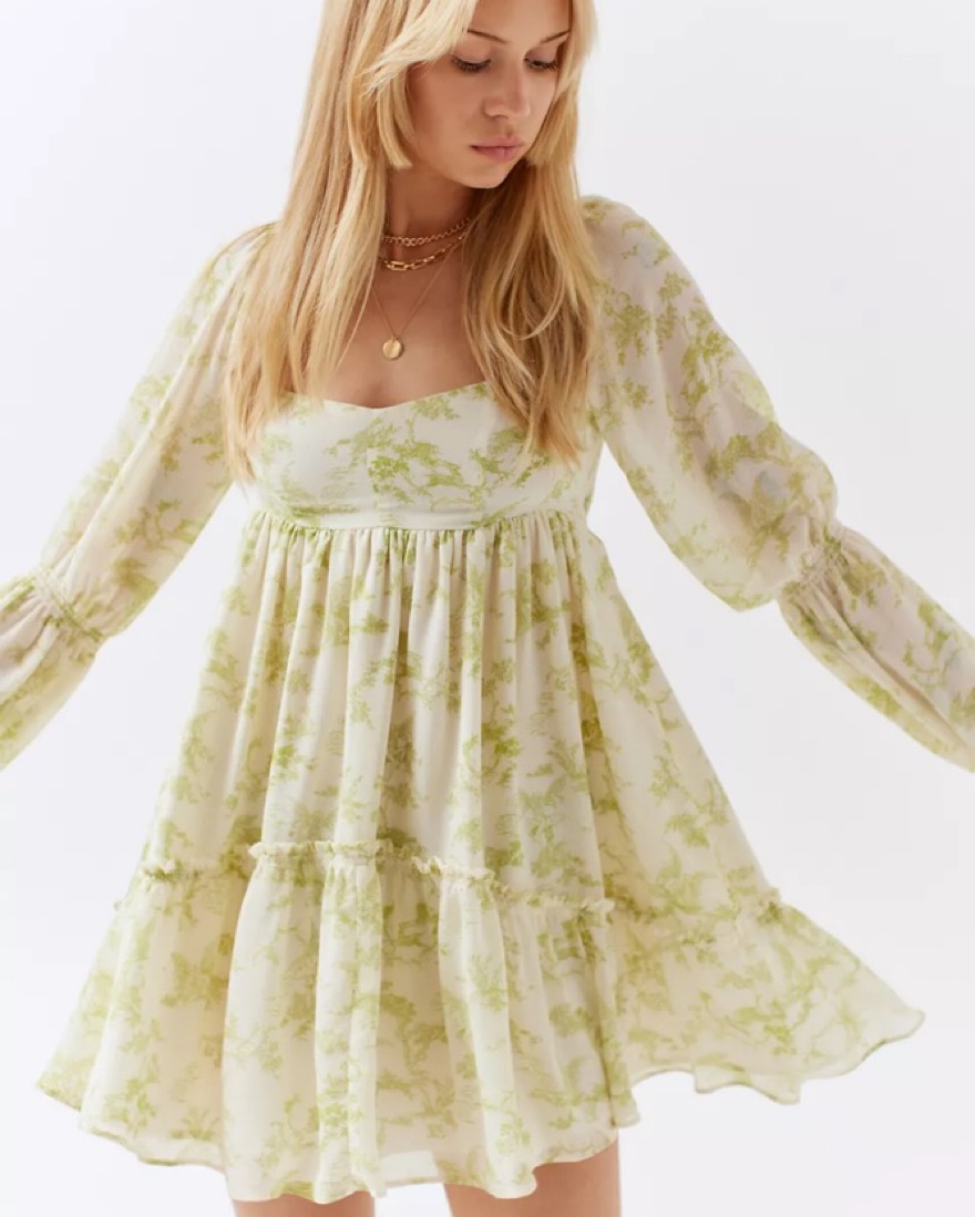 fitted lace wedding dress Romance Talks Long Sleeve A-Line Lace Mini Dress main image 1