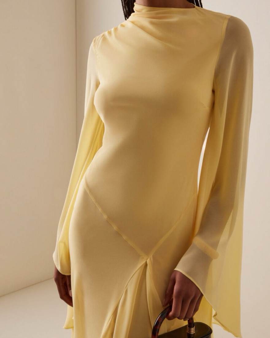 chinese dress ladies HAUSOS MAXI DRESS IN BALLET CHIFFON – DE LA VALI OFFICIAL main image 0