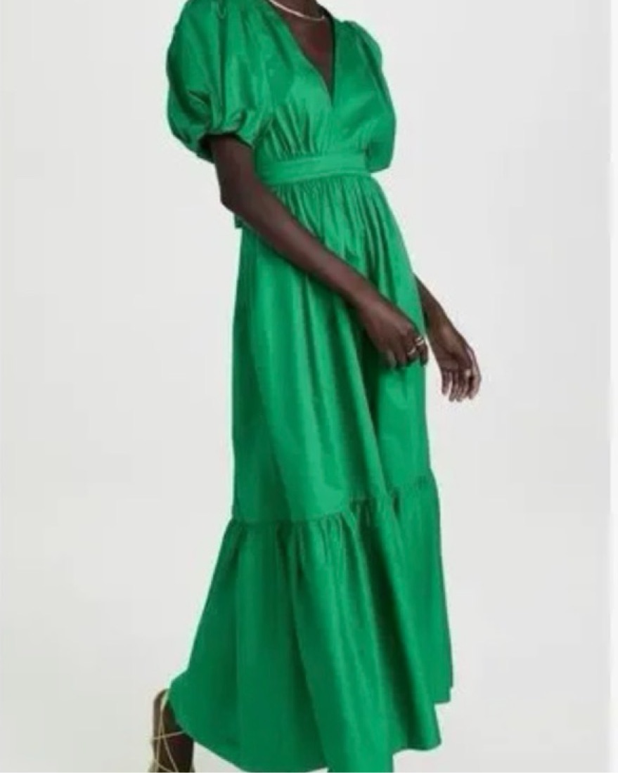 green emerald velvet dress Xirena Jacinda Dress Gallery Couture