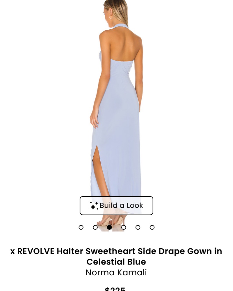 Revolve Blue Halter Sweetheart Gown by Revolve - Norma kamali - Pickle