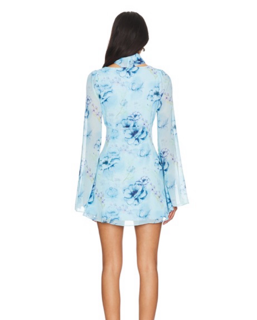 knee length dresses for ladies Realisme Wrap Halter Mini Dress | Black & White Papier Print