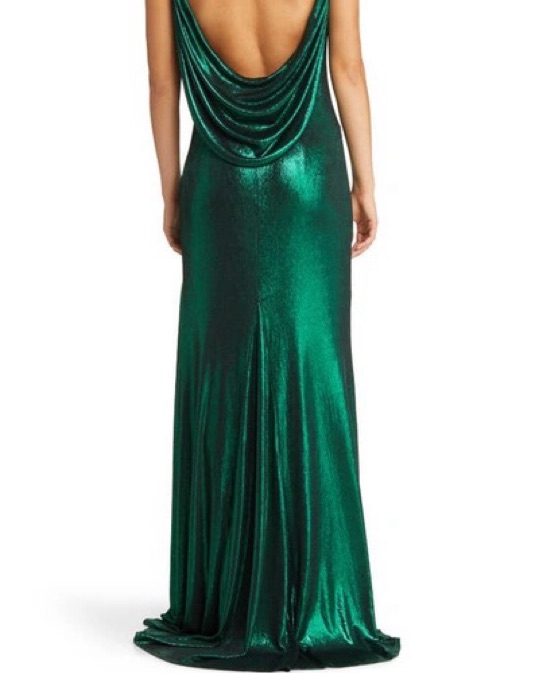Tadashi Shoji Cowl Dress -Green Shimmer by Tadashi Shoji - Pickle