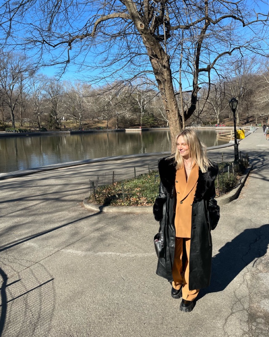 Faux Fur Trimmed Leather Trench Coat - Image 3