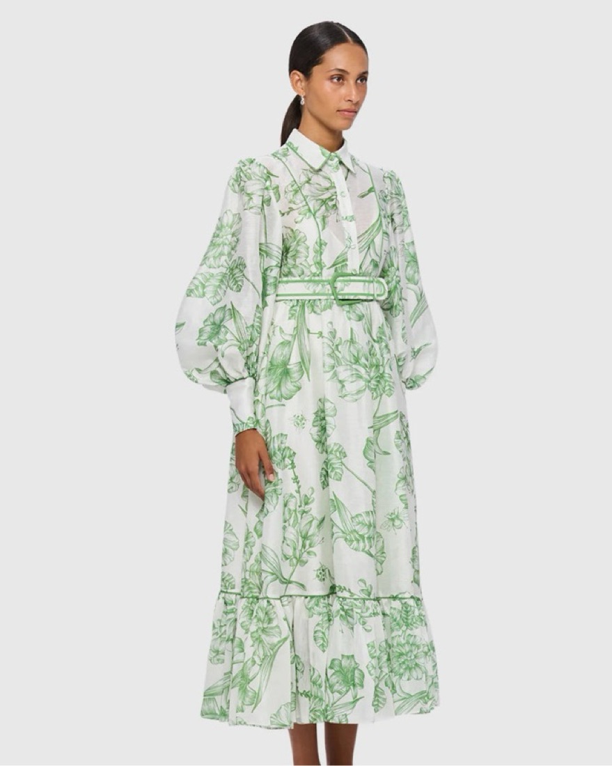 green emerald velvet dress Solem Midi Dress