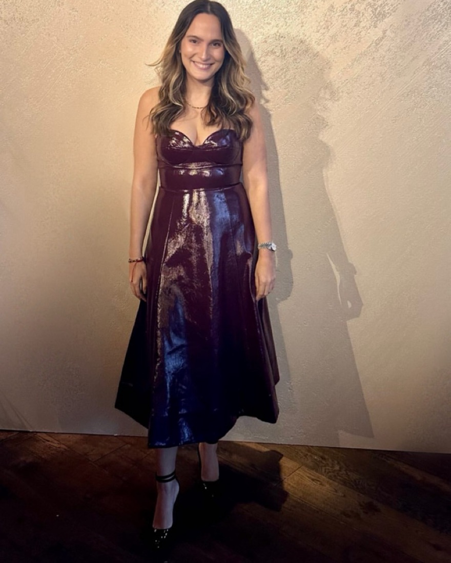 Staud Abstract Dress -Plum Vegan Leather by Staud - Pickle