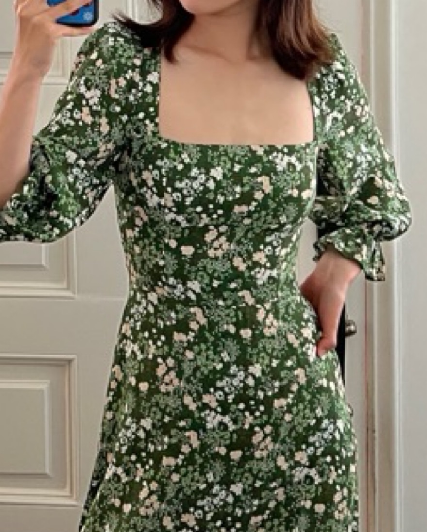 green dress couple The Green Floral Burnout A-Line Slip Midi Dress