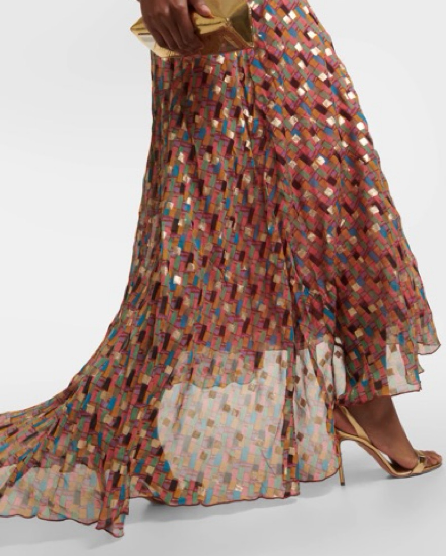 Rixo Samira Halterneck Georgette Gown by Rixo - Pickle