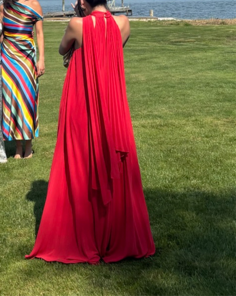 Anthropologie High-Neck Pleated Maxi by Anthropologie - Pickle