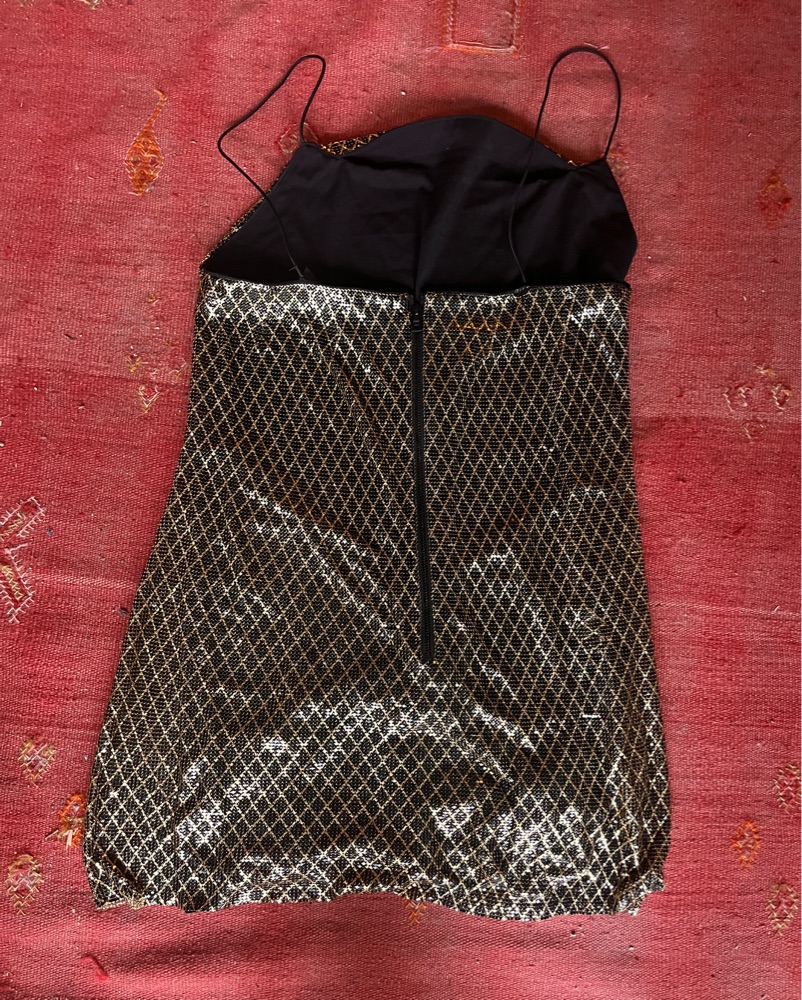 Shimmering Metallic Mesh Mini Dress by Alice & Olivia - Pickle