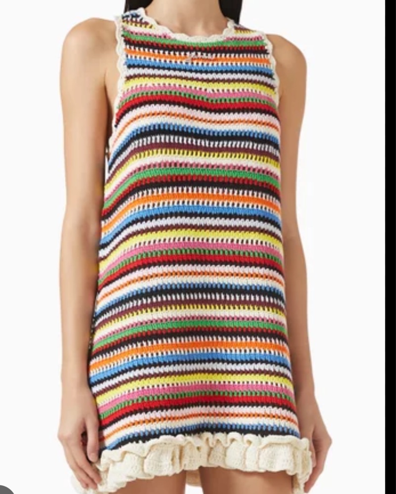 Ganni Multicolor Crochet Halterneck Dres by Ganni - Pickle