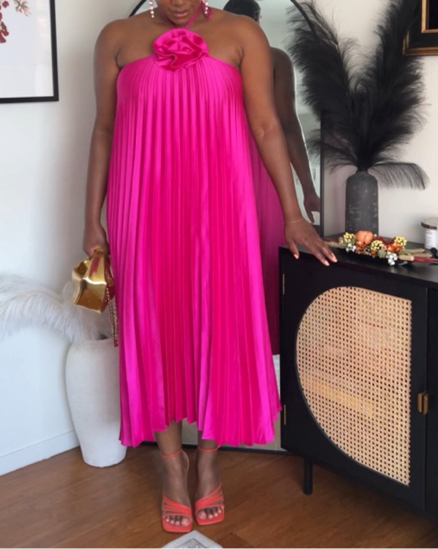 Delfi Collective Pink Pleated Dress  - Image 3