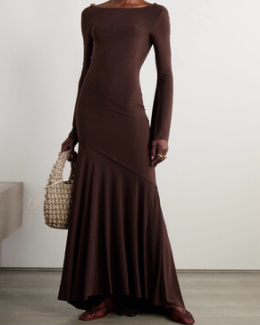 staud romy dress brown STAUD, Romy Dress in Huntington Stripe, Size 12