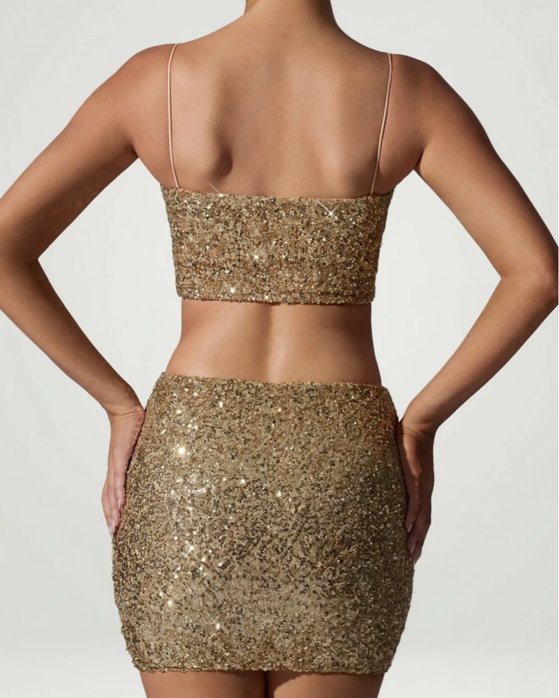 green emerald velvet dress Golden Luxe Dress – Gold Rhinestone Bodycon Party Dress main image 0