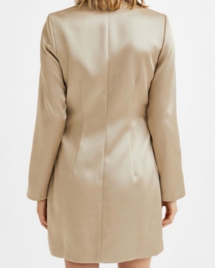 Gold Satin Blazer Dress by H&M - Pickle